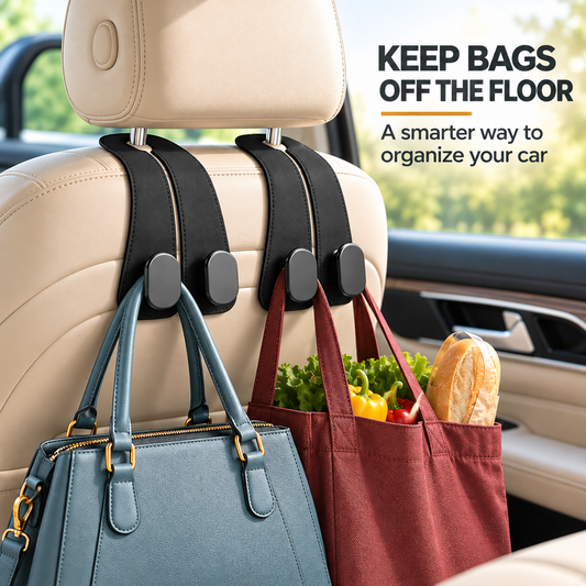 Car Headrest Bag Hook | Holds upto 20 Kg (Pack of 2)