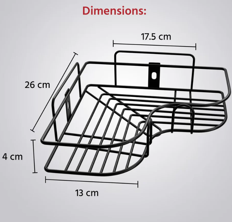 Multi Purpose Self-Adhesive Bathroom Corner Rack (Pack of 2)