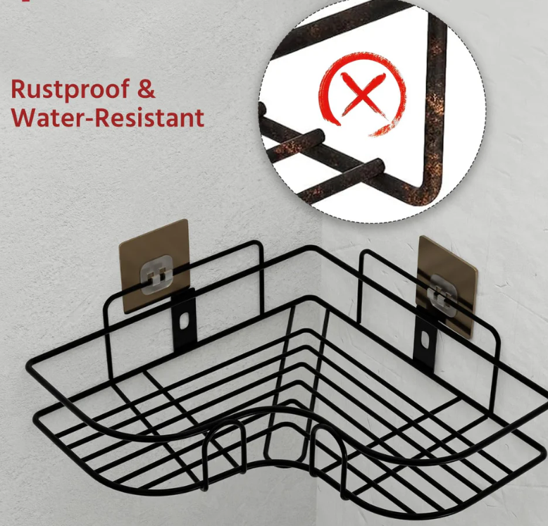Multi Purpose Self-Adhesive Bathroom Corner Rack (Pack of 2)